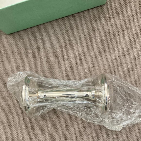🆕 Brand New in Box - Empire Sterling Silver Polished Plain Dumbbell Baby Rattle - Picture 5 of 9